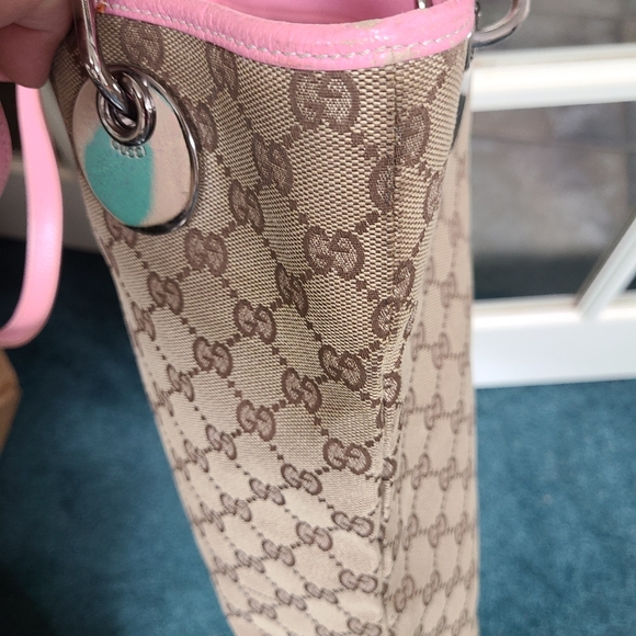 Vintage Gucci Monogram Canvas Shoulder bag- Medium- Signature canvas with pink - Picture 4 of 9